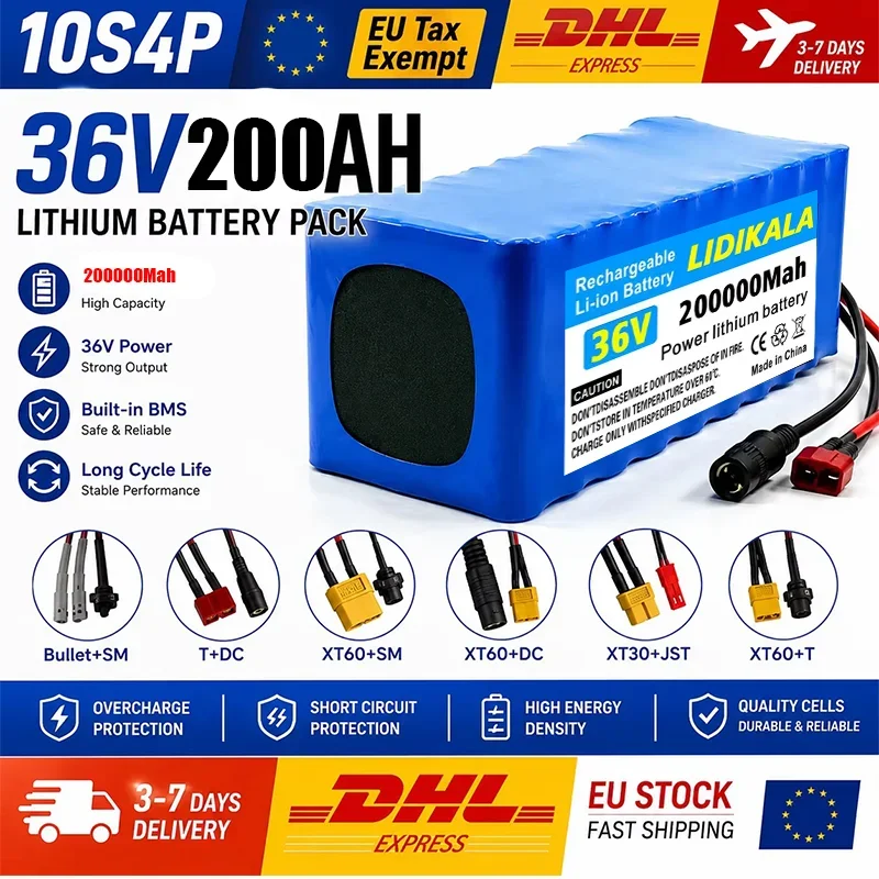CHETERDOLI Power-Akku 10S4P 36V 200000mAh 42V Elektroroller-Akkupack 18650 Lithium M365 Elektroroller 350W 500W Akku für E-Scooter