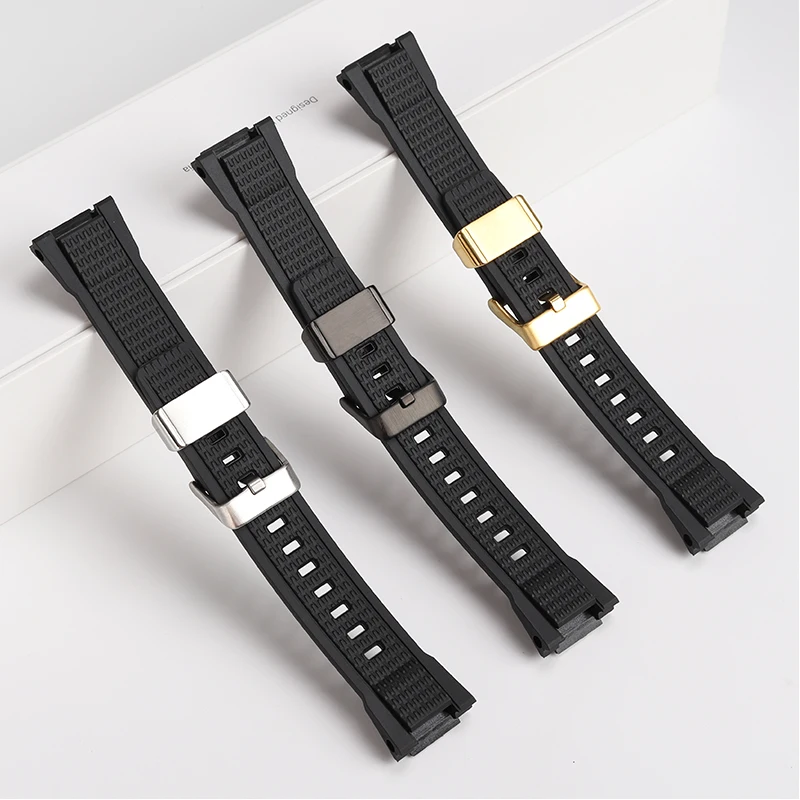 Sports Waterproof Resin Watch Strap For Casio G-shock Series MTG-B3000B Rubber Watchband for Men‘s Bracelet Concave Interface’