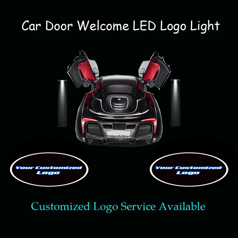 2x Customized Logo Wired Car Door LED Laser Projector Welcome Lights