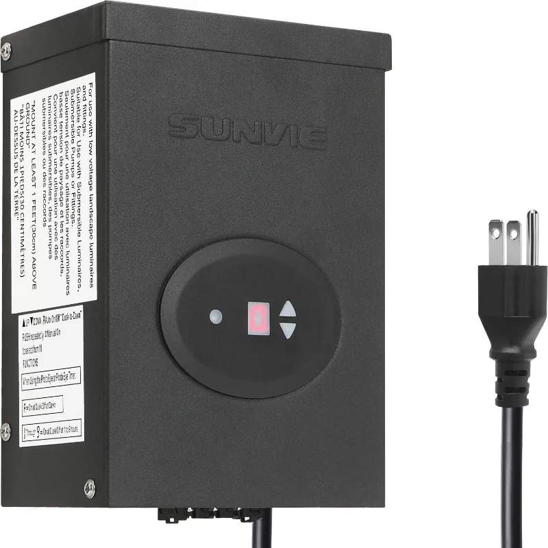 

SUNVIE 300W Low Voltage Transformer for Landscape Lighting with Timer and Photocell Sensor Waterproof Power Supply for Landscape