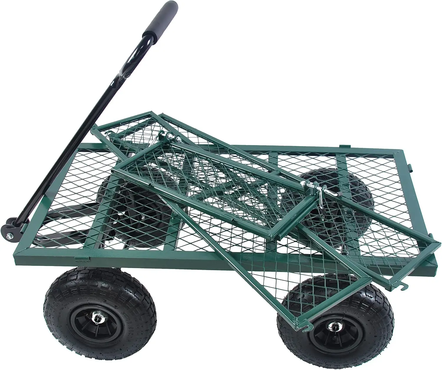 Grande capacidade Garden Dump Cart, removível, resistente, verde, uso exterior