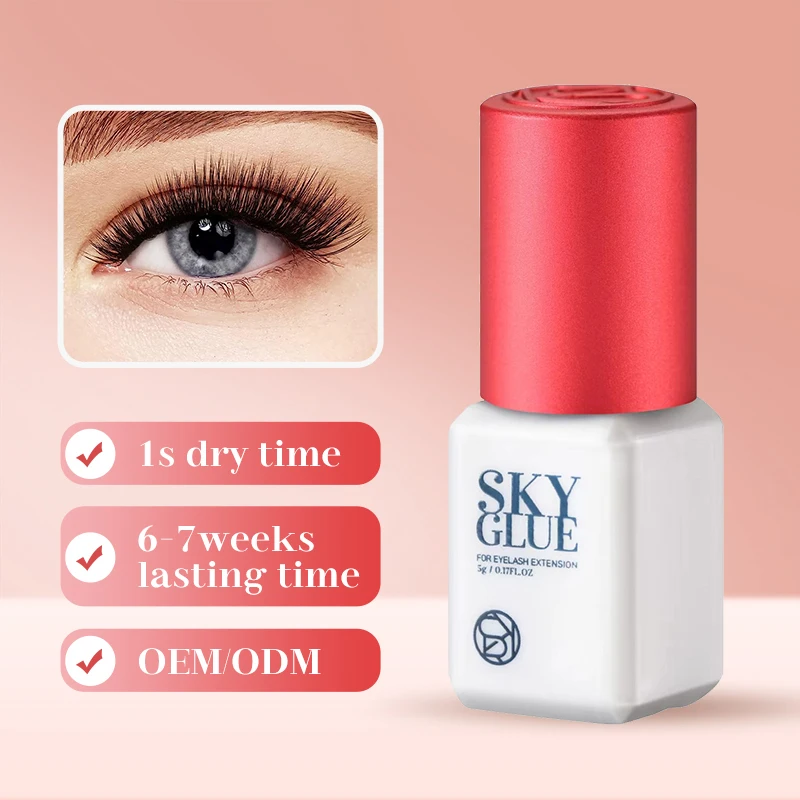 10 زجاجات السماء S + الغراء لتمديد رمش 5 مللي الأصلي أسود أحمر غطاء كاذبة لاش الغراء السماء لاصق لوازم أدوات ماكياج Colas