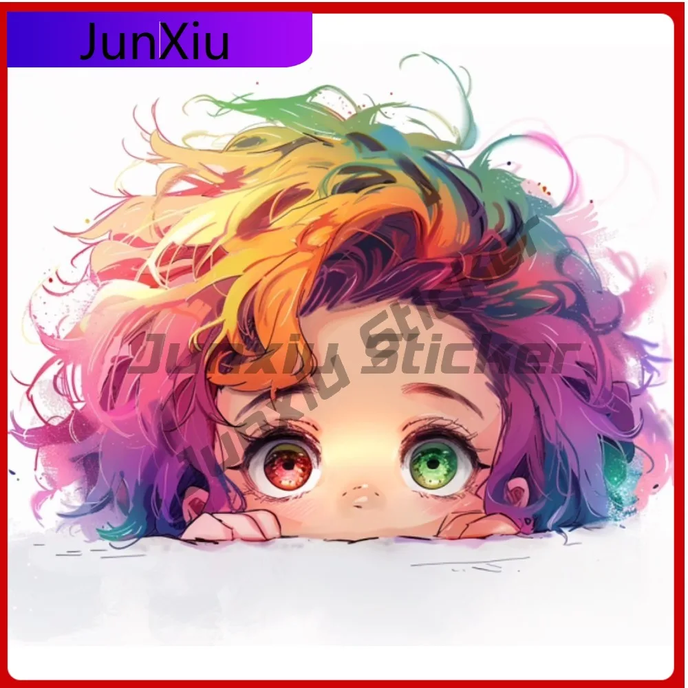 

Peeking Anime Girl Decal, Unique Car Laptop Window Bumper Waterproof Vinyl Decal Gift Aesthetic Vintage Aesthetic Cool Cool