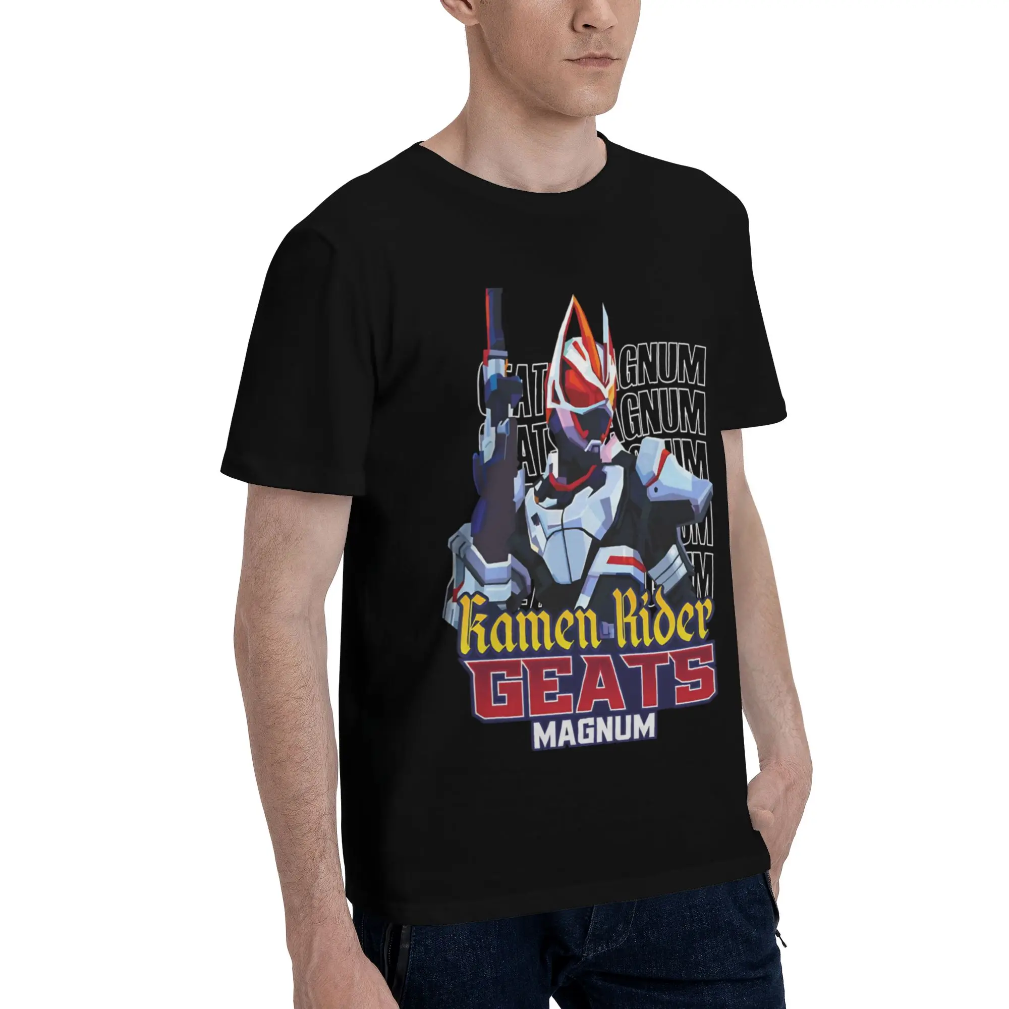 Geats Magnum Men's T Shirts Kamen Rider Humor Tees Short Sleeve Round Neck 100% Cotton Birthday Present Tops T-Shirt