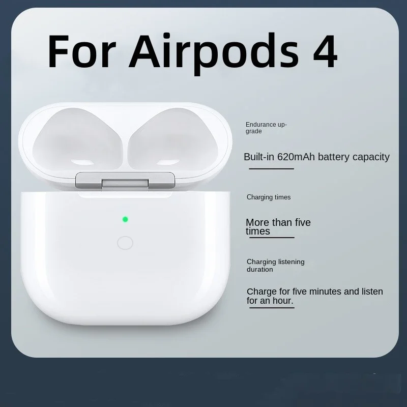 

Replacement Wireless Charging Case with Sync Button Bluetooth Pairing for AirPods 4 Generation Fast Charger Box No Earbud