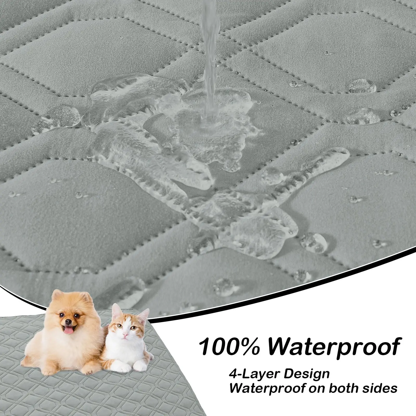 Kitinjoy Waterproof Sofa Covers Reversible Pet Sofa Covers Washable Furniture Protector Sectional Sofa Dog Bed Cover Pet Blanket