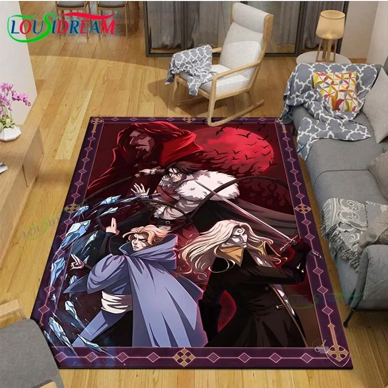 

2025 Game 3D C-Castlevania Dracula Carpet Living Room Bedroom Bedside Mat Fashion Floor Mat Area Rug Door Mat Bedroom Decoration
