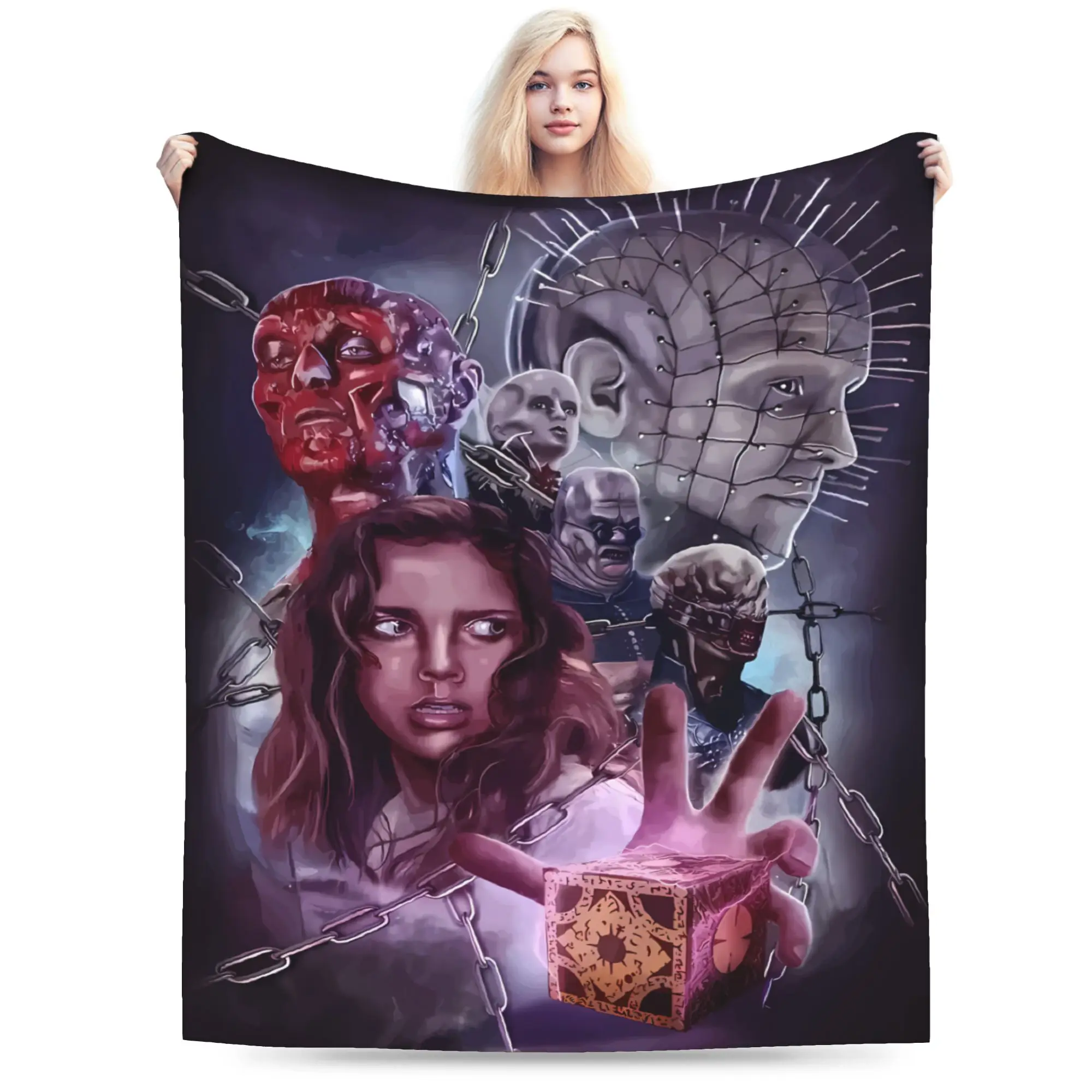 Hellraiser Pinhead Lament Blankets Quality Super Soft  Throw Blanket Winter Girls Boys Couch Chair Aesthetic Bedspread