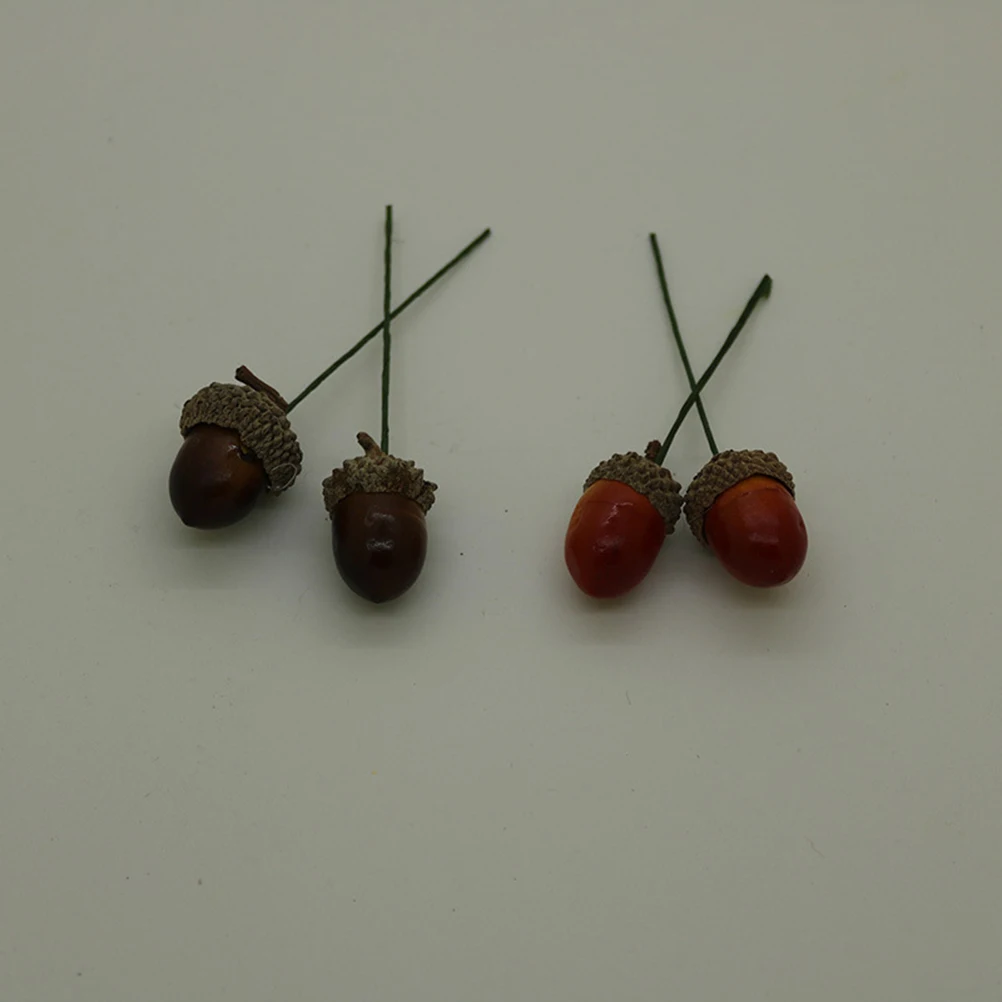 

20 Pcs Artificial Acorns Decorative Mini Christmas Tree Ornaments Simulation Nuts Home Garden Party Wedding Holiday