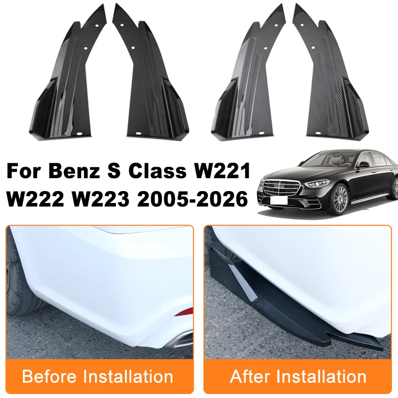 

Car Rear Bumper Spoiler Lip Diffuser Side Skirt Splitter Wrap Angle Anti-Crash For Benz S Class W221 W222 W223 2005-2026 2006