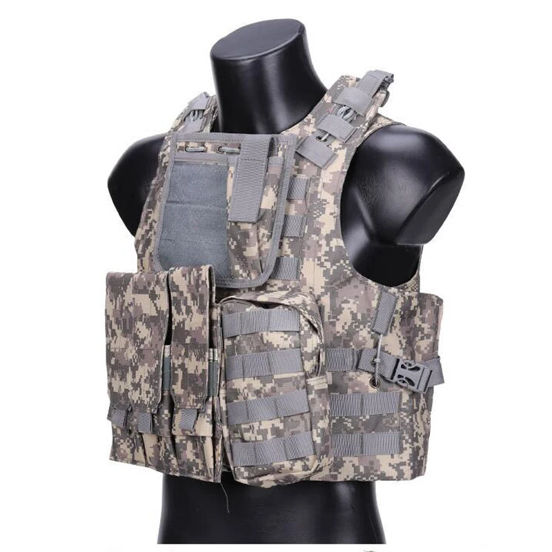 Tactical Amphibious Vest Hunting CS Combat Shooting Outdoor Men\'s Adjustable Vest Plate Carriers Army Military Training Gear