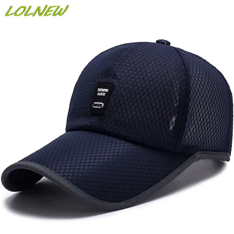 Summer Men\'s Mesh Baseball Cap Breathable Summer Caps Dad Hat Outdoor Fishing Hats Bone Gorras Snapback Trucker Cap