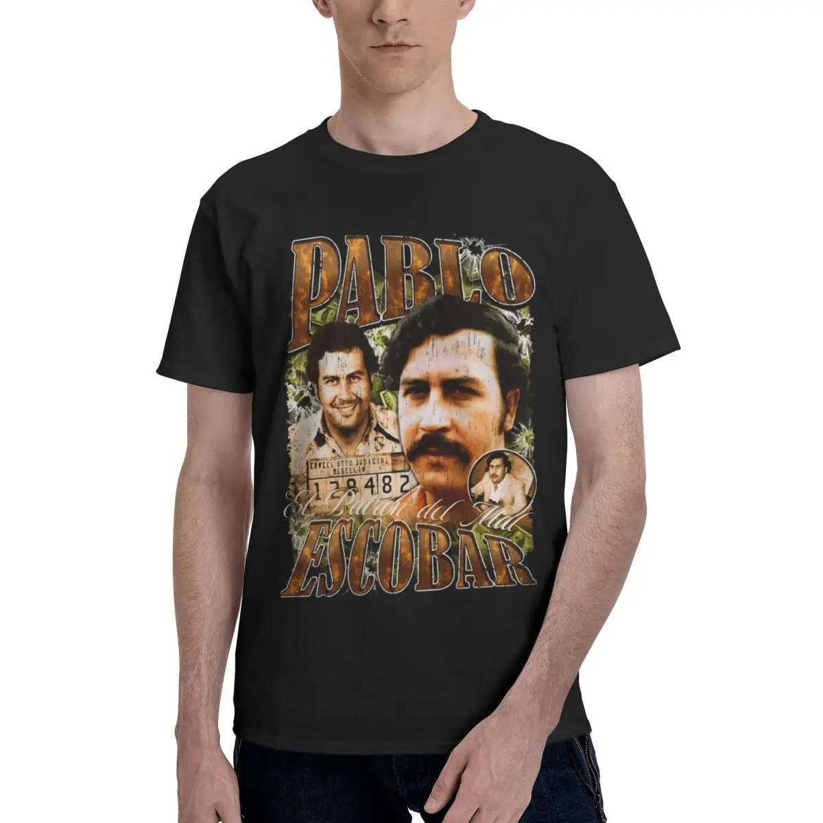 Men Pablo Escobar Vintage T Shirt Streetwear Plus Size Cotton Custom Sleeve T Shirt Homme