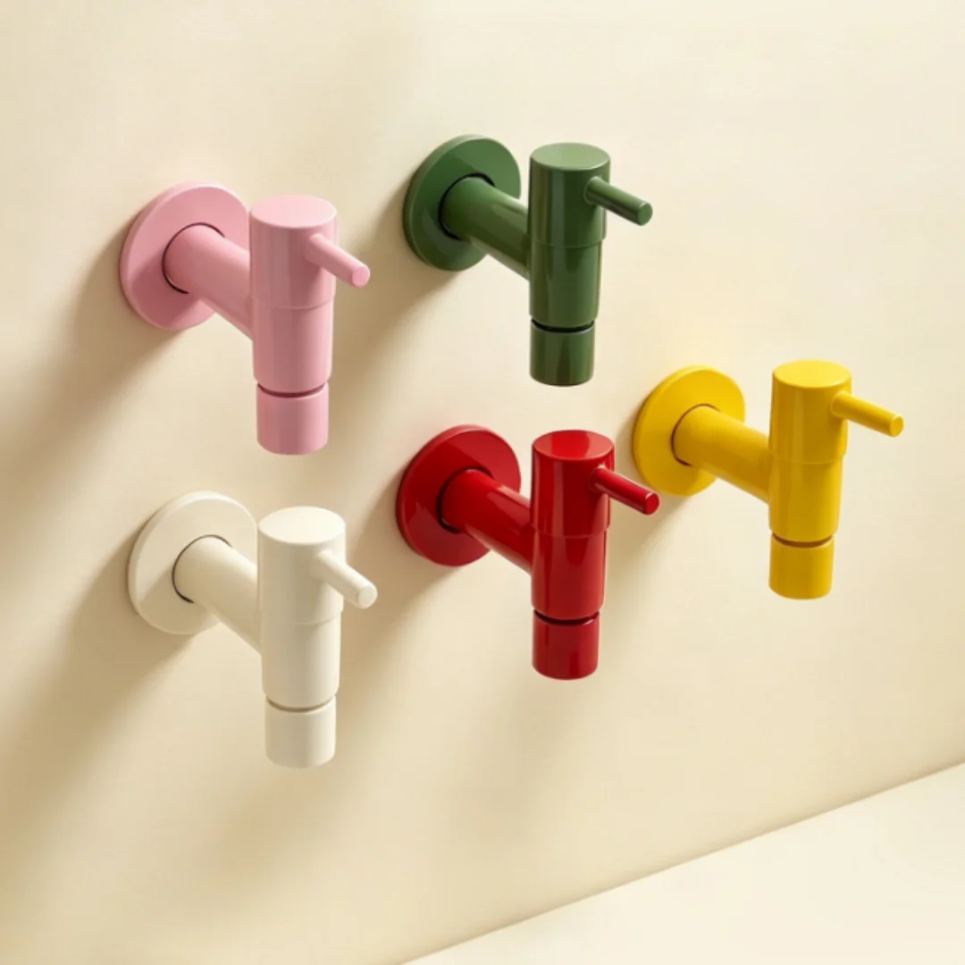 Candy  Color Bathroom Faucet Tap Outdoor Garden Taps Washing Machine Faucet Mop Luxury Red Decorative Only Cold Tap WC Bibcock