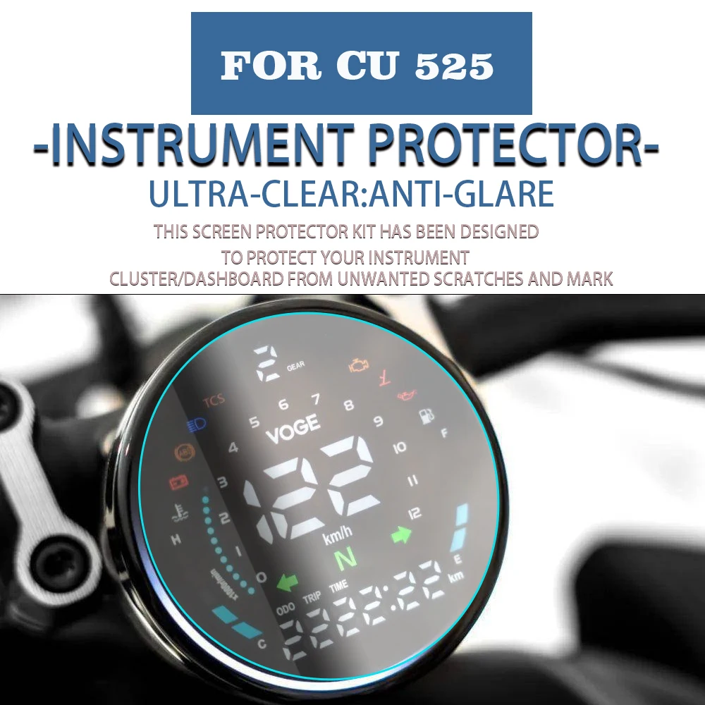 For LONCIN VOGE Voge CU525 CU 525  Motorcycle Accessories Cluster Scratch Protection Film Dashboard Screen Protector