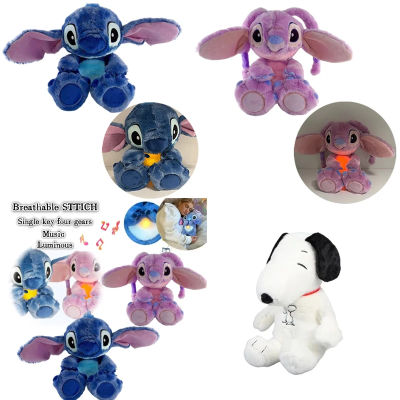 Nieuwe Big Stitch Ademhalingsmetgezellen Rustgevende Slapen Pluche Pop Jongen Meisjes Rustgevende Muziek Lichtgevend slaapspeelgoed Kamerornament