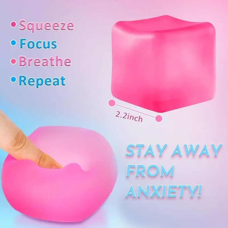 Ijsblokje Squishy Tieners Zintuiglijke Stressballen voor Kinderen Ijsblokje en Stress Kubus voor Angst Stress Relief Squishy Fidget Speelgoed