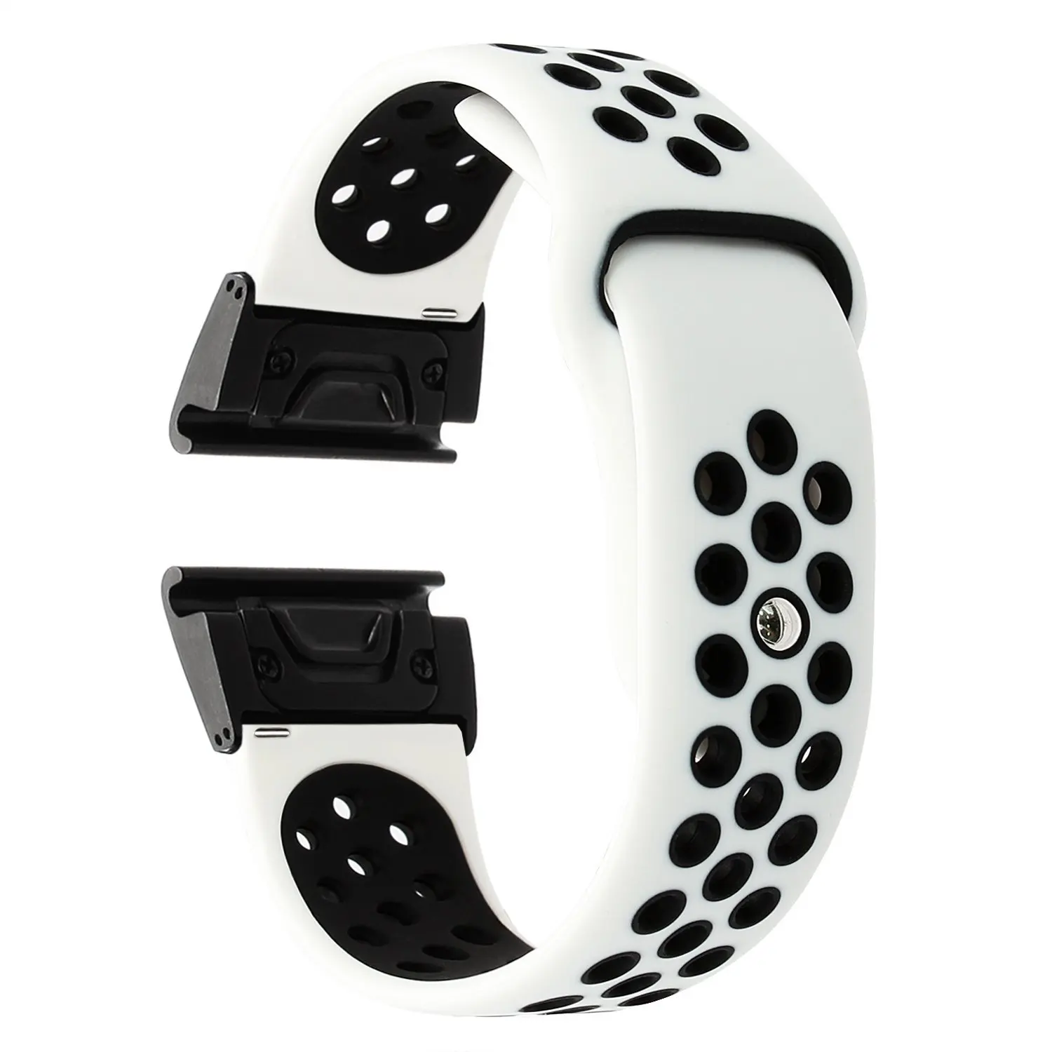 

26mm Two-tone Silicone Watch Band for Garmin Fenix 5X - White / Black