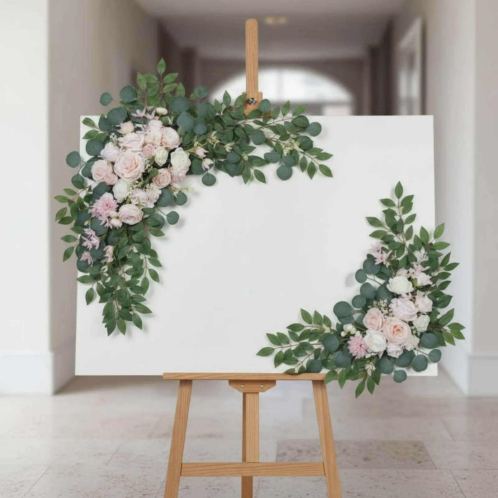 

2 Pieces Wedding Arch Flower Set Pre-Arranged Wedding Arch Flowers Corner Flower Decoration Pre-Assembled Floral Swag Set