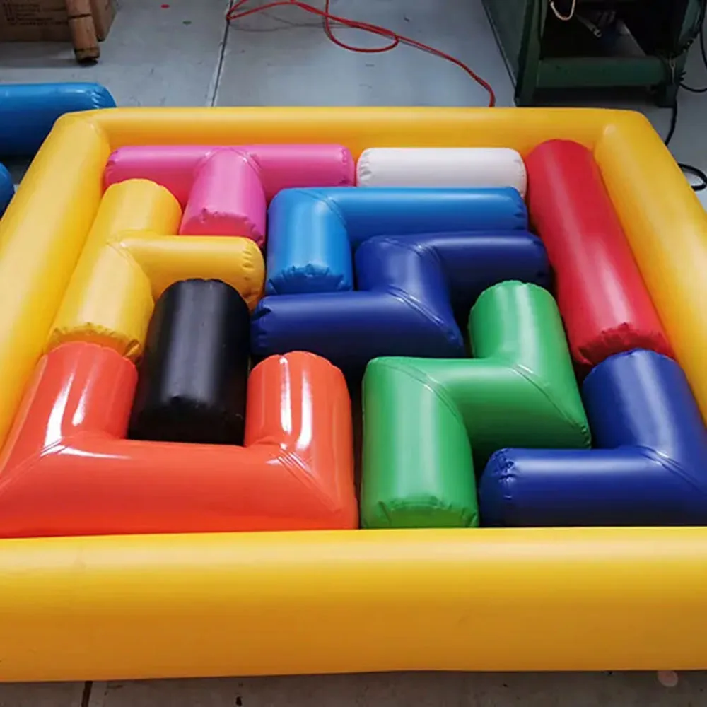 Outdoor InflatableTetris Fun Warm Up Game Team Competition Carnival Game oy Props Inflatable Sports Game free ship