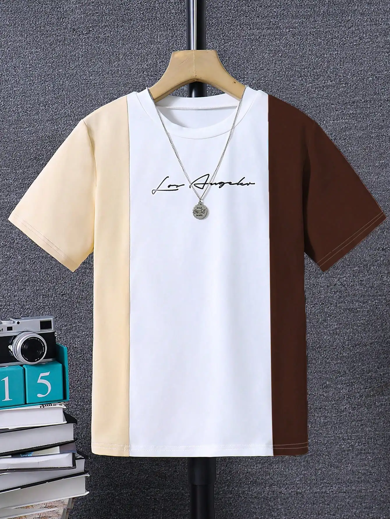 Short Sleeved T-Shirt For Boys Aged 7-13, Contrasting Colors In Summer, Fashionable And Affordable Children\'s Casual Top