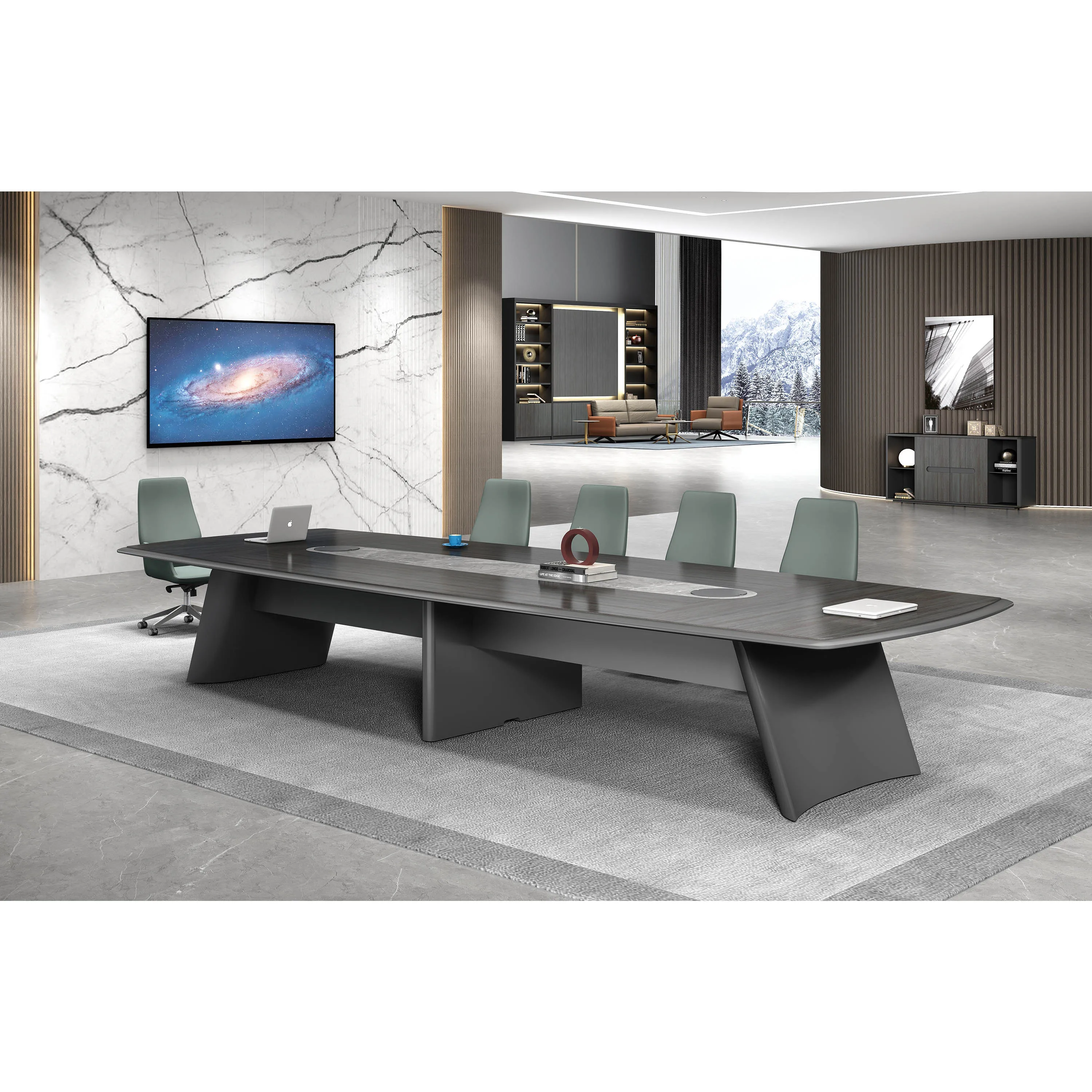 Latest Modern Design Luxury Boardroom Large Conference Room Meeting Table For 12 Persons