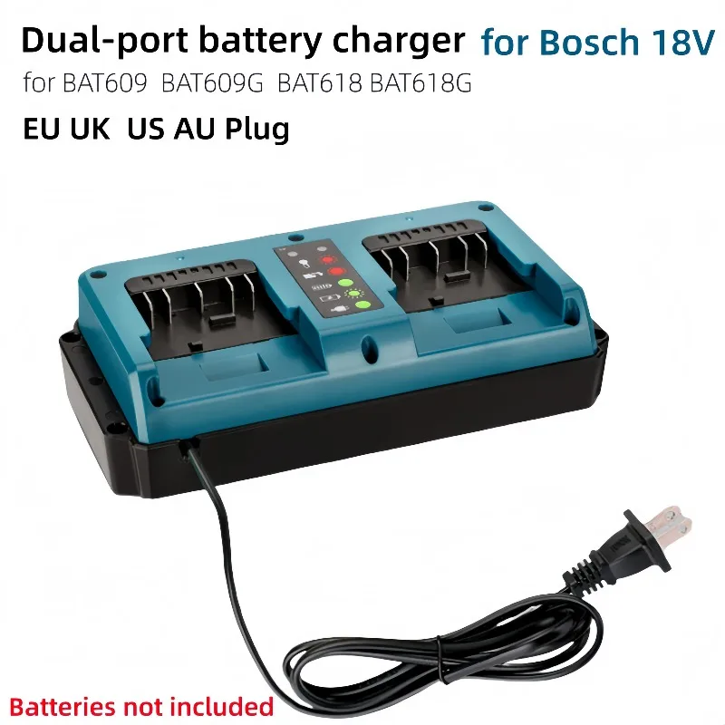 

90W 1.5A portable dual port battery fast charger for Bosch 14.4V 18V lithium battery, for BAT609 BAT609G BAT618,BAT618G BAT614