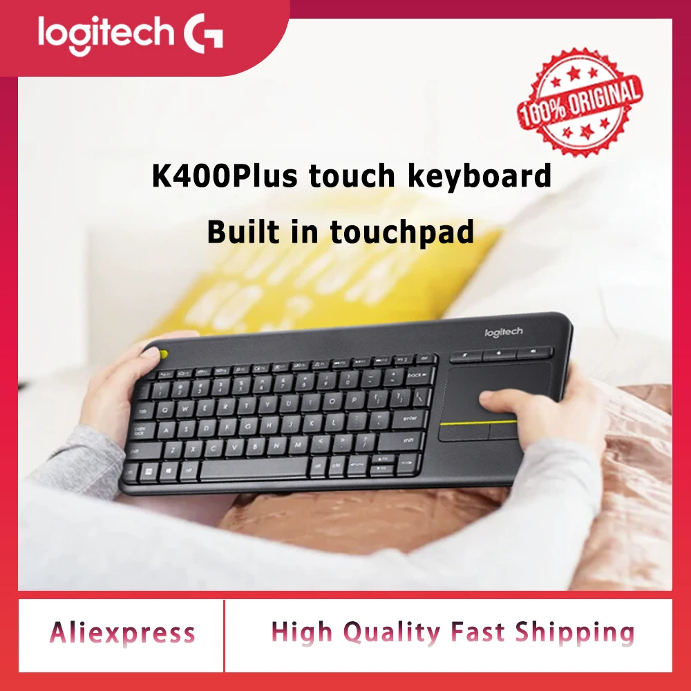 

Беспроводная клавиатура Logitech K400Plus Android Smart TV, сенсорная панель для ноутбука, беспроводная сенсорная клавиатура