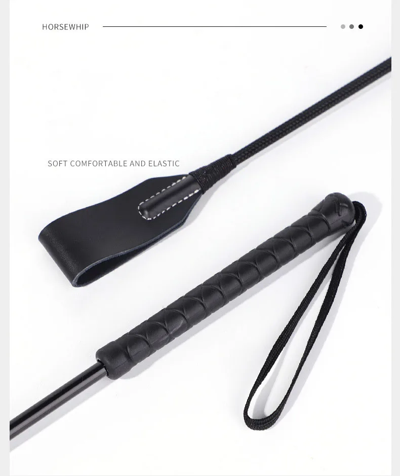 سوط يمزح من الجلد الناعم للبالغين SM Props Horsewhip #3