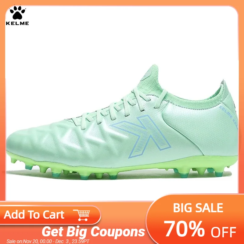 

KELME Football Shoes Men's Calfskin MG Adult Competition Short Nail Artificial Grass Professional Training Soccer Shoes