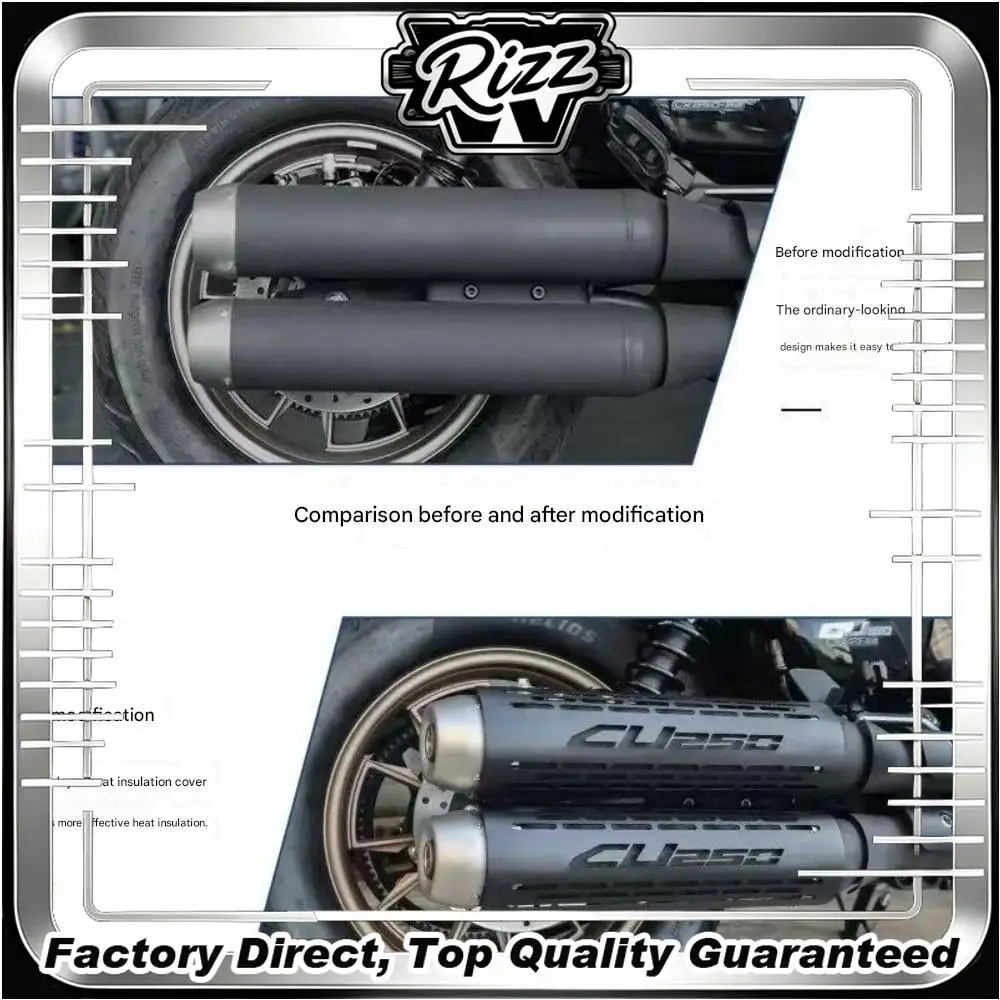 FOR VOGE CU250 Blacked-Out Special Cutout Muffler Shield Full-Wrap Rear Section Heat Insulation for Motorcycle Leg Scalding