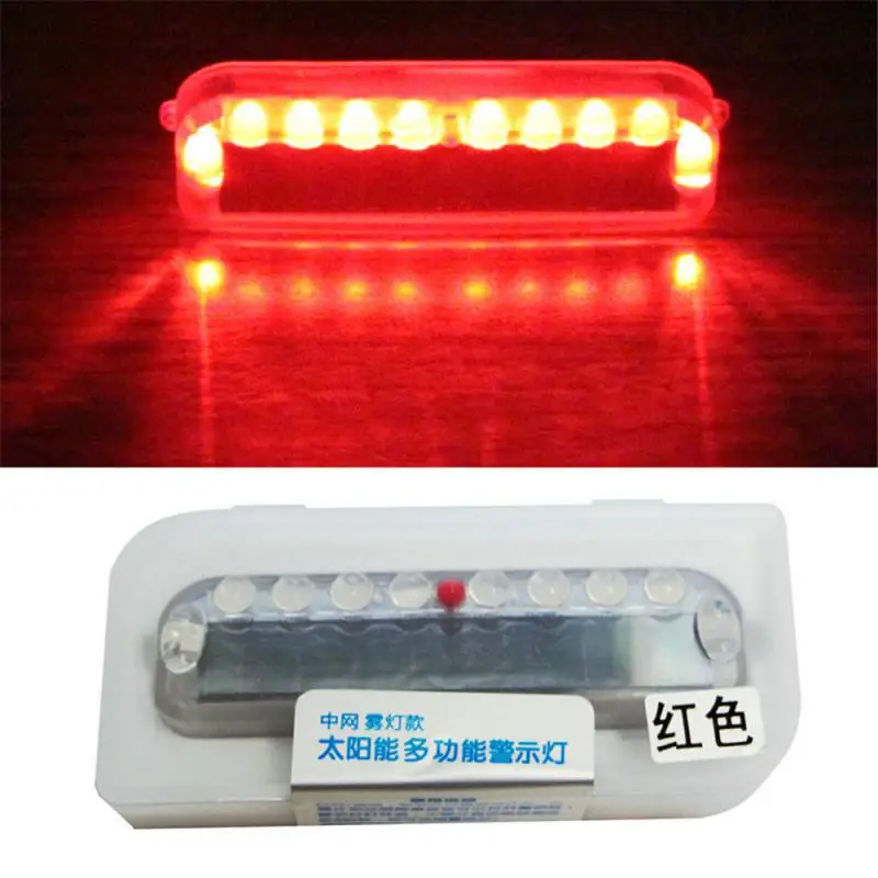 Car Solar LED Alarm Lights Waterproof Side Marker Indicator Light Moto Trailer Anti-collision Flashing Rear Warning Lights