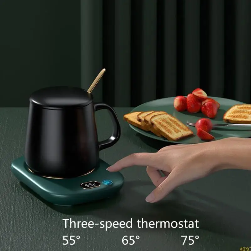 A0NC 전기 더 따뜻한 히터 티 커피 머그잔 매트 패드 온도 조절 열 난방
