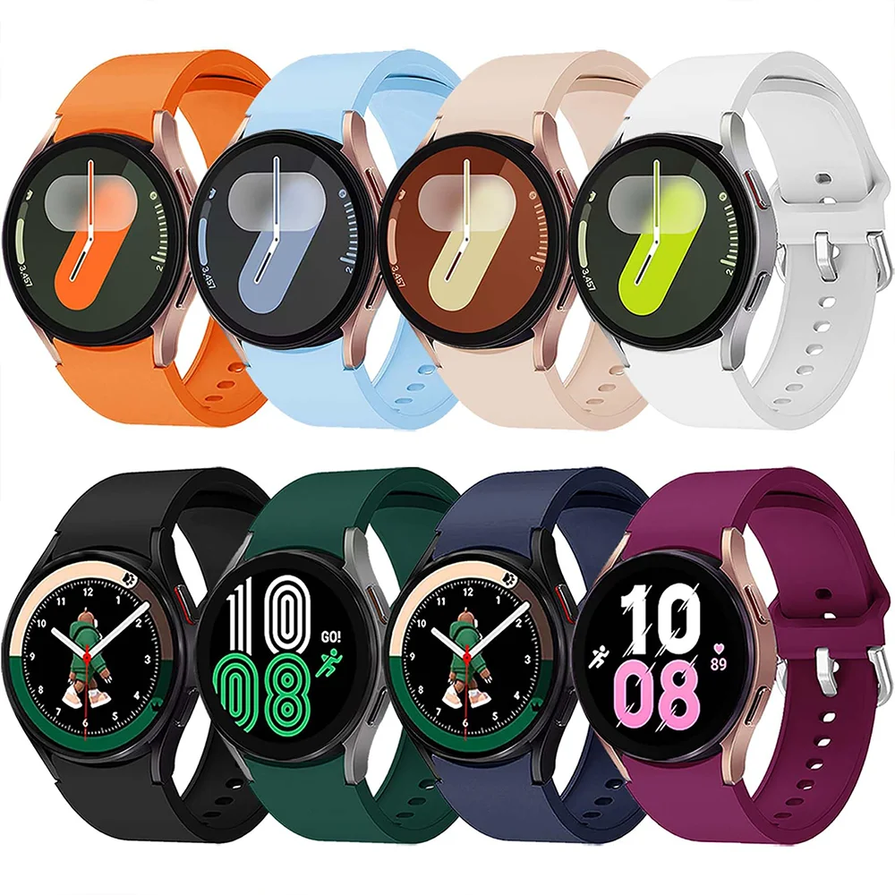 20mm watch Straps For Samsung Galaxy Watch 7 5/4 44mm 40mm band Silicone Bracelet Galaxy Watch FE 6 classic 5 pro 46mm 45mm 47mm