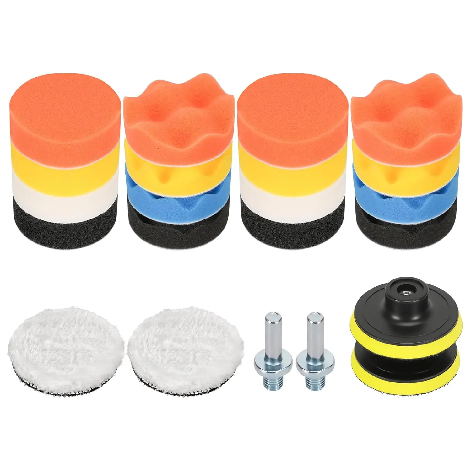 

TOOVEM 7 Inch Buffing and Polishing Pad , 5PCS 178mm Face for 7 Inch Backing Plate Compound Sponge and Wool Buffing Pads Cutting