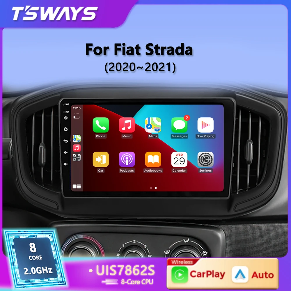 Tsways L6 Pro Wireless CarPlay Android Auto Car Radio Multimedia For Fiat Strada 2020 2021 2022 Stereo 2din GPS Navigation 4G