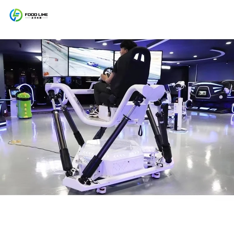 FL Electric Cylinder Race Car Arcade Machine 3D Car Driving Simulator Game 360 Degree Vr Car Racing Simulator 3 Screen 6 Dof