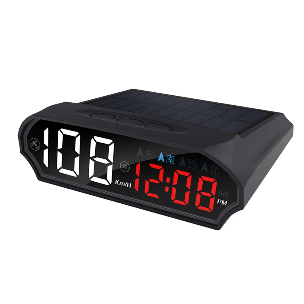 Automotive Solar Speedometer With Intelligent HUD Display KM/H Speed Compass And Light Adaptive LED Brightness