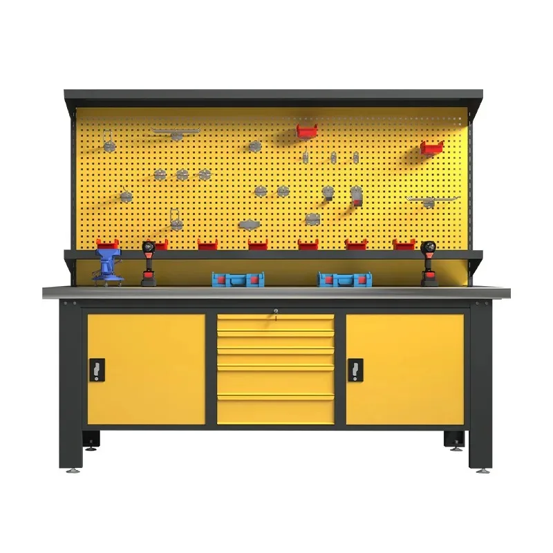 

Heavy duty combination workbench Heavy duty auto repair workshop Multifunctional fitter tool cart combination tool cabinet