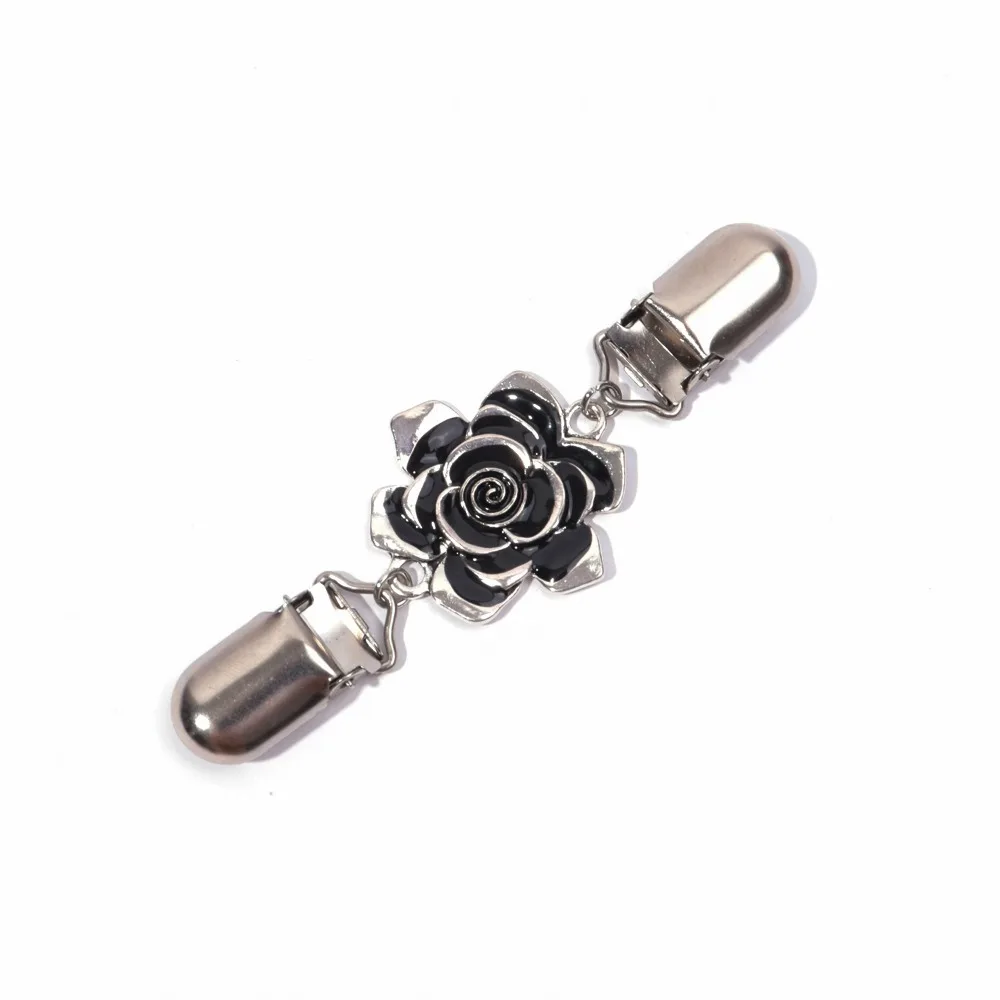 Retro Diamond Flower Pattern Sweater Shawl Clips Cardigan Dresses Shirts Collar Brooch Clips Cinch Clip for Women Girls Clothing