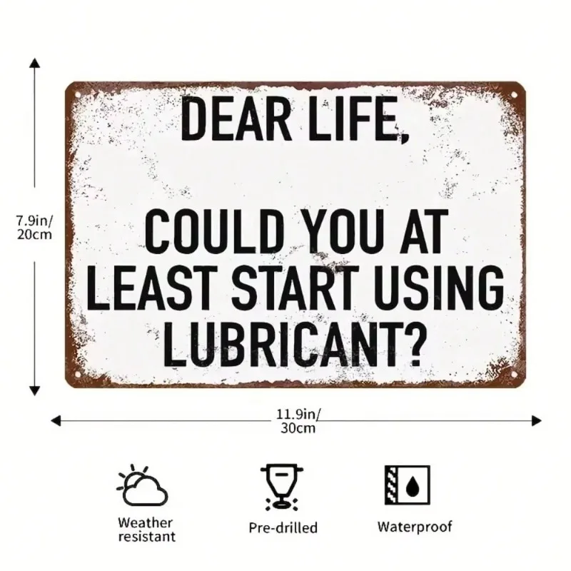 لافتة ألومنيوم مسطحة مضحكة ثنائية الأبعاد - ديكور مضحك، مثالية للشرفة والمقهى والجراج والحمام والطابق السفلي والحمام والبار #2