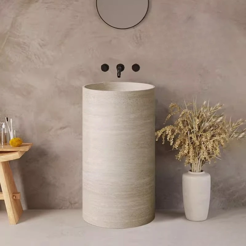 Natural marble wash basin wash basin villa toilet bathroom column basin
