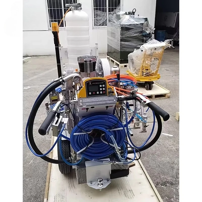 Heavy Duty Cold Paint 2-Gun Airless Line Striper MMA 2-Component Spray Road Marking Machine