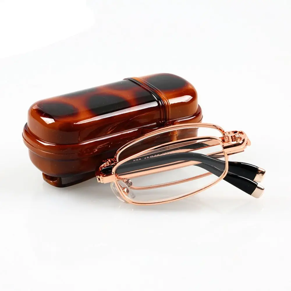Care Reading Magnifying Metal Frame With Glasses Box Foldable Reading Glasses Folding Hyperopia Eyewear Presbyopia Eyeglasses