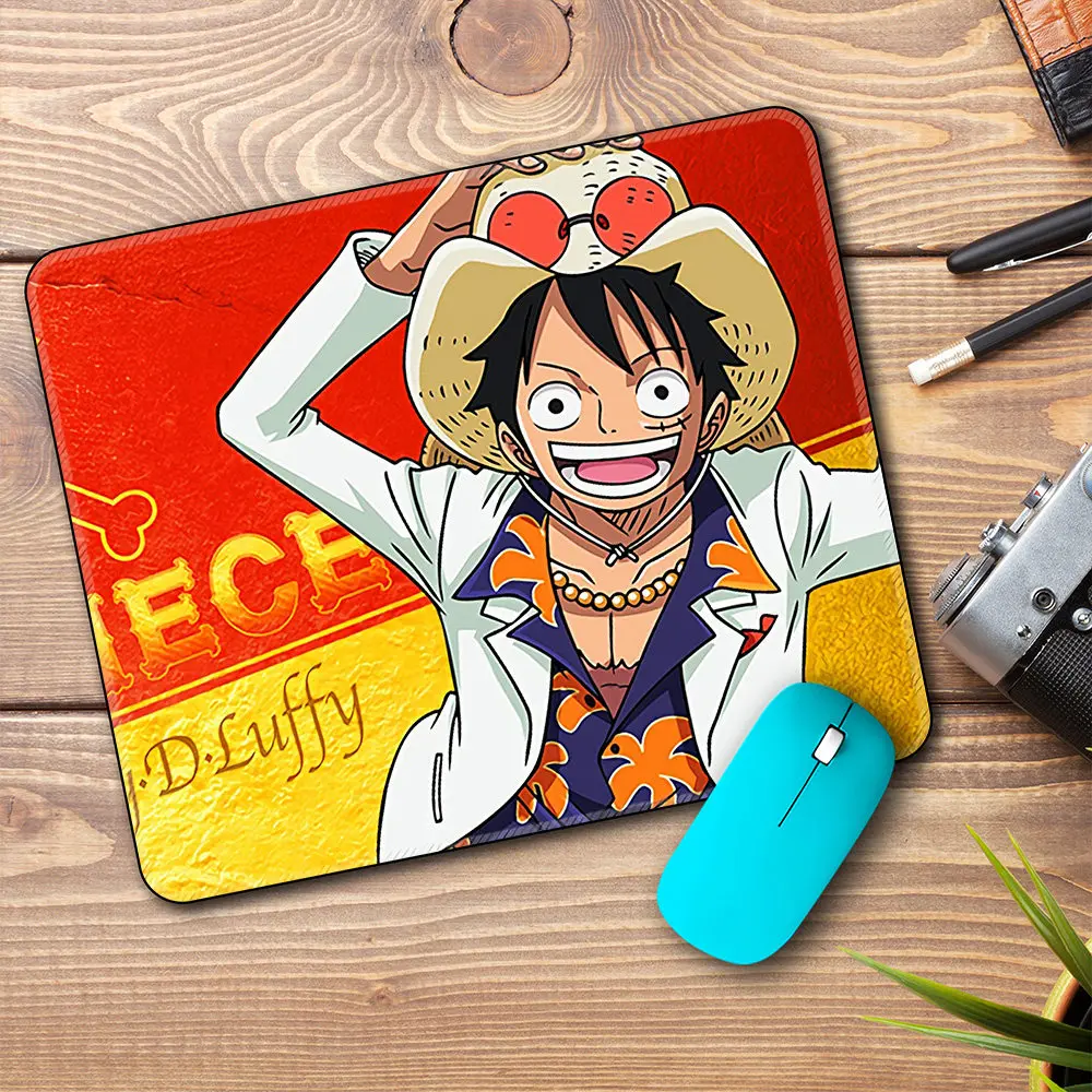 New ONE PIECE Small Leather Non-slip Mouse Pad Animation Two-dimensional Peripheral Edge Lock Game Straw Hat Luffy Zoro Mousepad