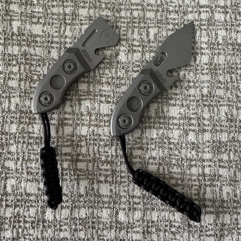 Titanium Alloy DC53 Crowbar with Carbon Fiber Sheath Bottle Opener Outdoor Multifunction EDC Tools