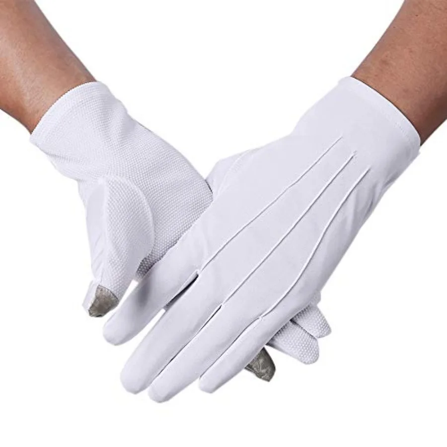 

JISEN Men Police Formal Tuxedo Honor Guard Parade Nylon Cotton Gloves 26cm