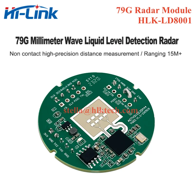 Hi-Link HLK-LD8001 79G millimetre wave liquid level detection sensor radar module non-contact high-precision ranging 15m LD8001