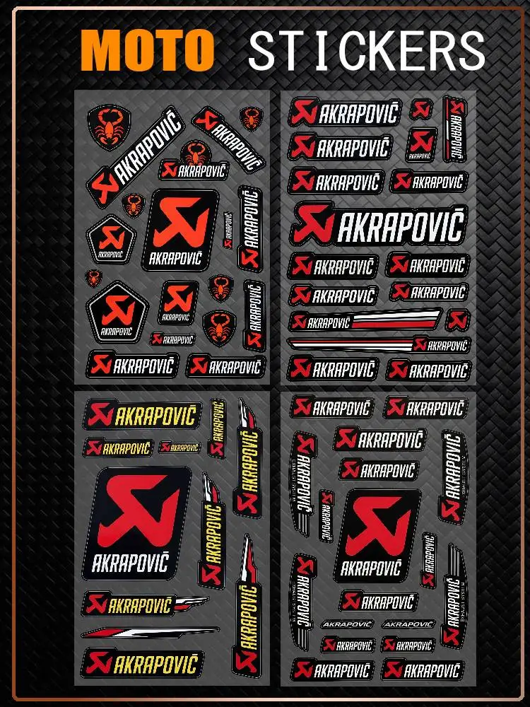 

FOR AKRAPOVIC High Visibility Reflective Waterproof Decal Scratch Hide Sticker Fit Car Motorcycle Helmet Water Cup Refrigerator