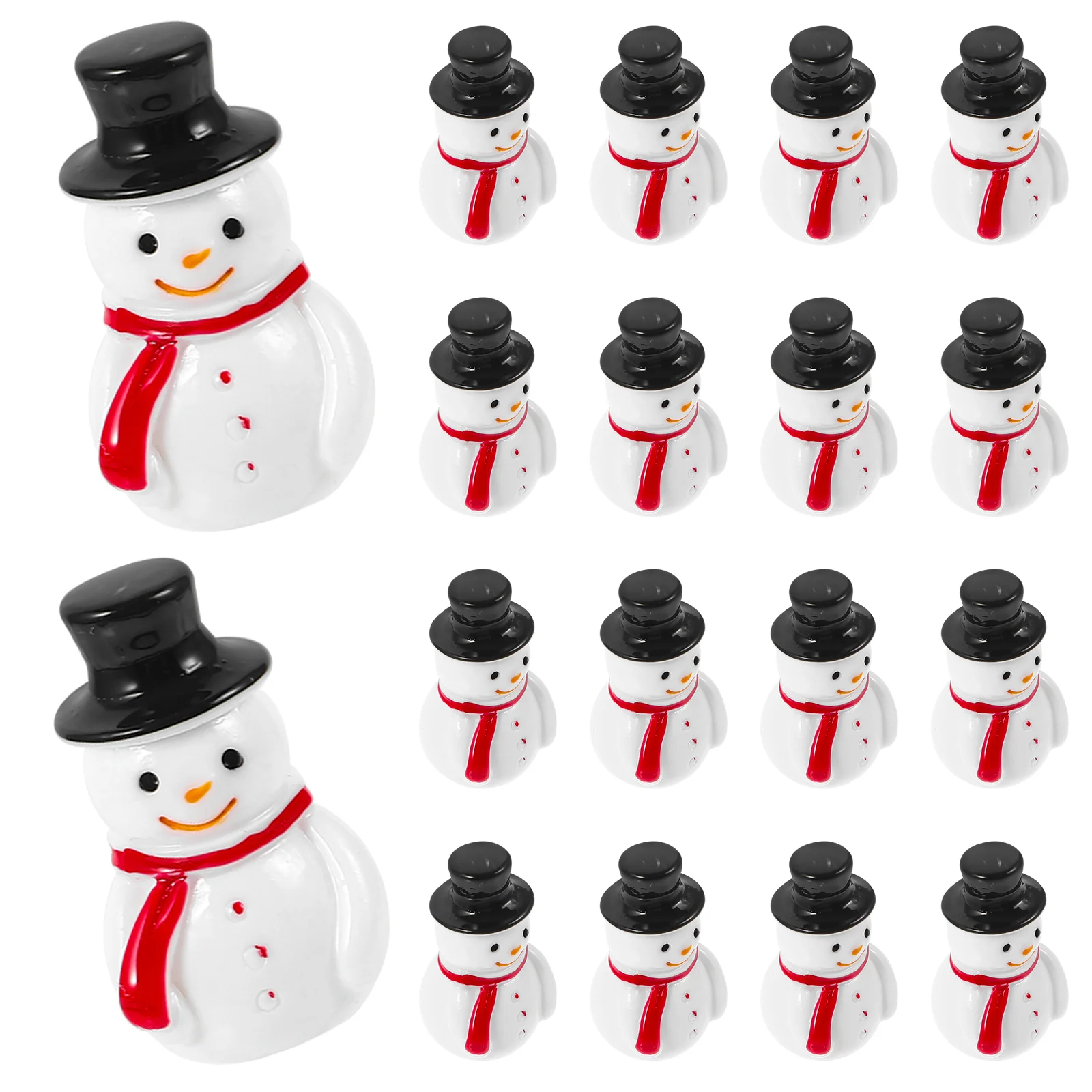 

20 Pcs Christmas Ornament Mini Snowman Resin Craft DIY Toy Black Micro Landscape Decor Child